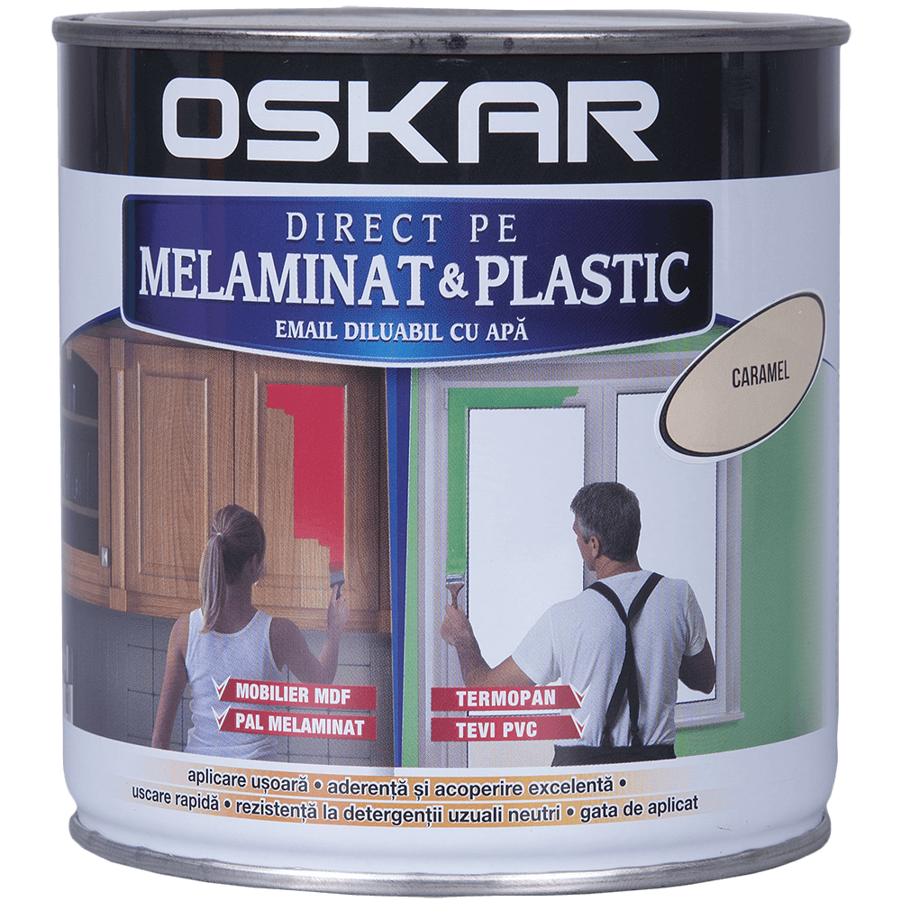 Email Oskar - Direct pe melaminat si plastic caramel 0,6L