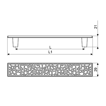 Maner Vitreo Z1663, metalic, 96 mm, antichizat alama