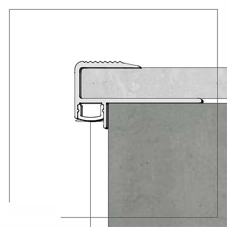 Profil banda LED pentru treapta LED.814.10.1.2.MKR2, aluminiu, incorporabil, mat, gri, 24 x 1200 mm
