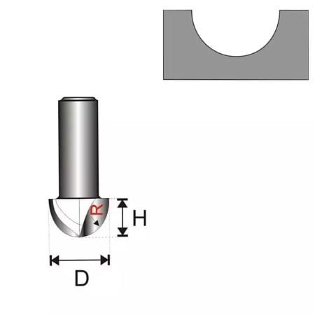 Freza lemn semirotunda Dedra, otel, 1 lama tungsten, prindere standard, 8 x 3.97 mm