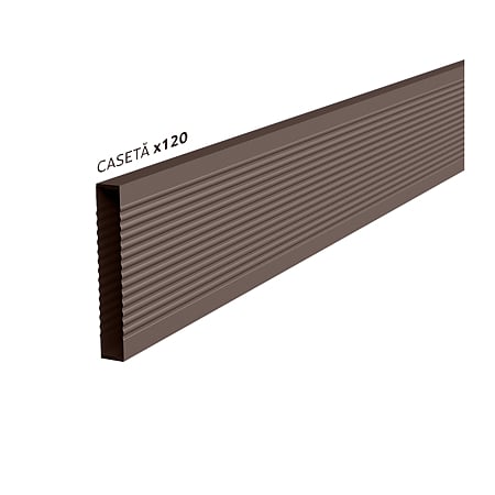 Panou gard metalic orizontal cu nervuri Caretta x120, otel, maro RAL8017, 1500 x 2000 mm