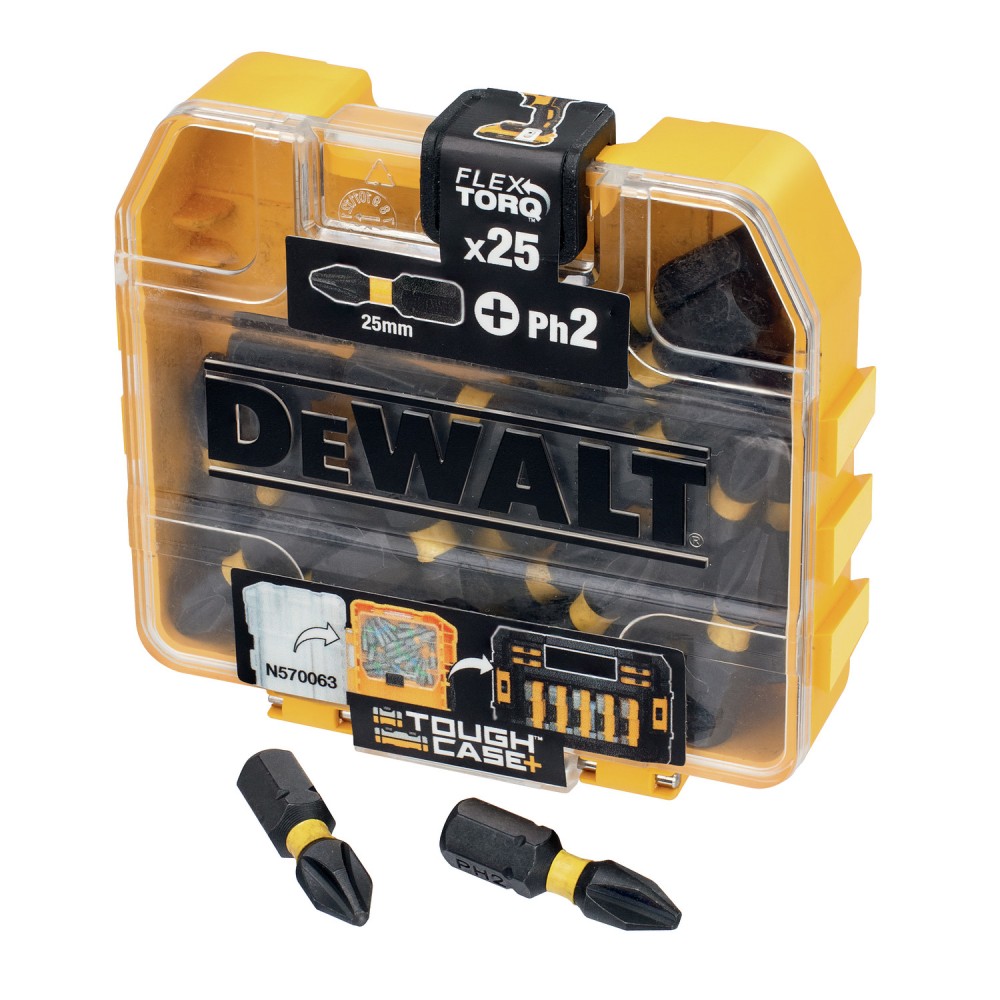 Set capete insurubare impact PH2 DeWalt Flextorq DT70555T-QZ, 25 mm, 25 bucati