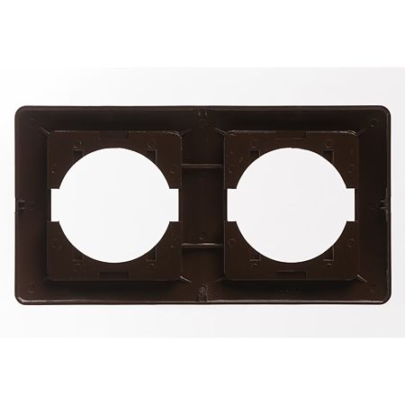 Rama Tem Ekonomik, 2 module, orizontala, pentru priza/intrerupator, maro