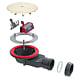 Sifon cadita dus / pardoseala Wirquin SlimPlus extra plat h=40 mm, corp ABS, anti miros, filtru de par, iesire Ø40 mm, debit 34 l/min, auriu mat, 187 x 60 x Ø118 mm