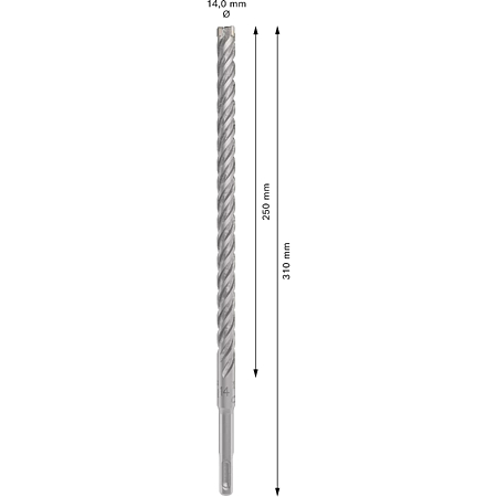 Burghiu pentru gaurire cu percutie Bosch SDS Plus 5X, 14 x 250 x 310 mm