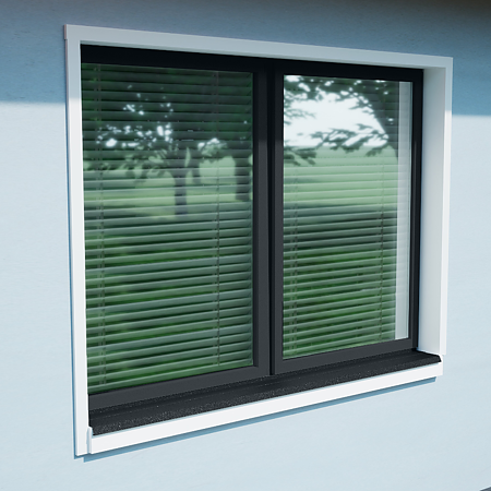 Glaf metalic exterior Caretta Briliant Z150, otel, gri, RAL 7016, 1500 x 150 mm