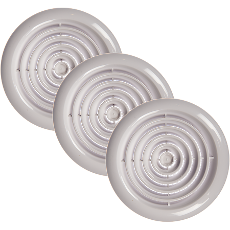 Grila Vents, PVC, alb, racord 100-150 mm, 187 x 187 mm