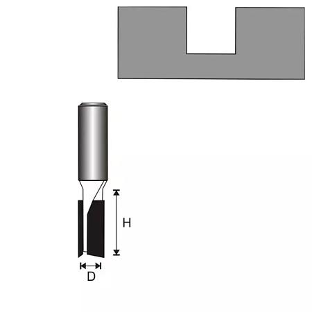 Freza dreapta lemn Dedra, otel, 2 muchii tungsten, prindere standard, 8 x 20 mm