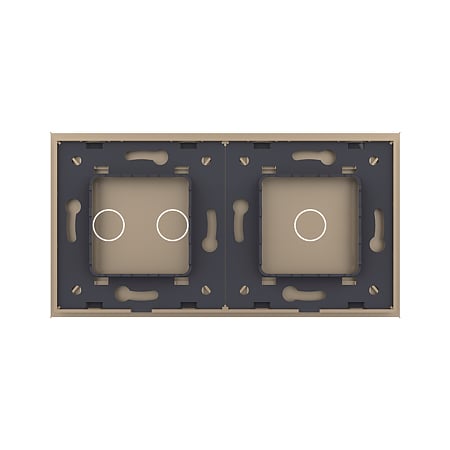 Panou intrerupator simplu + dublu Livolo VL-P701/01-4A, sticla securizata, auriu