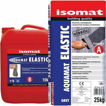 Mortar hidroizolant Isomat Aquamat-Elastic, interior/exterior, gri, 35 kg