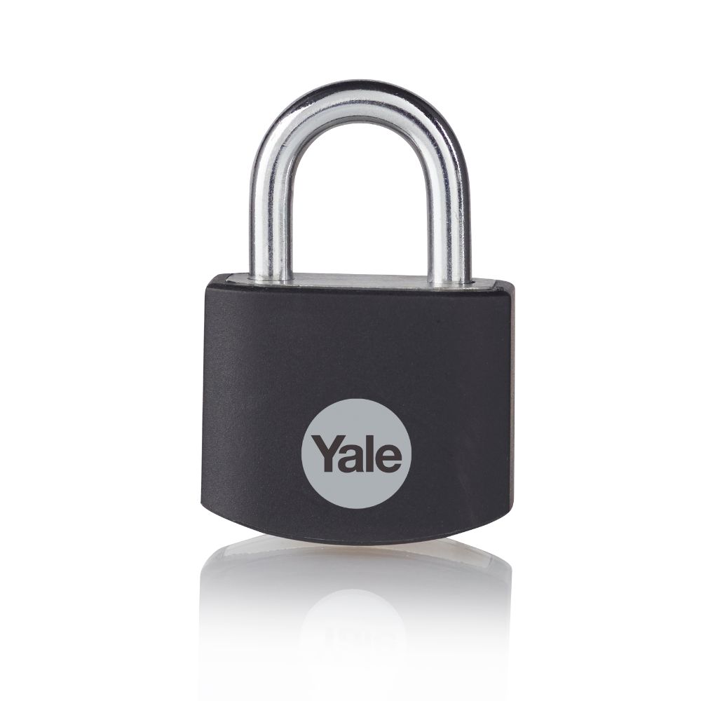 Lacat din aluminiu, Yale Standard Protection, negru, l 25mm, 3 chei 25mm