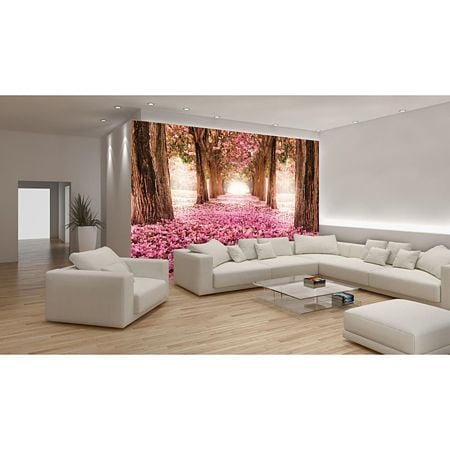 Fototapet duplex Alee cu flori, 368 x 254 cm