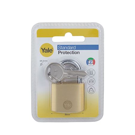 Lacat din alama Yale Standard Protection, 35mm, 3 chei