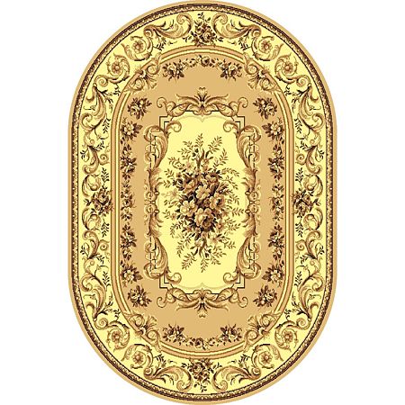 Covor clasic Gold 235/12, polipropilena BCF, bej-maro, 80 x 150 cm