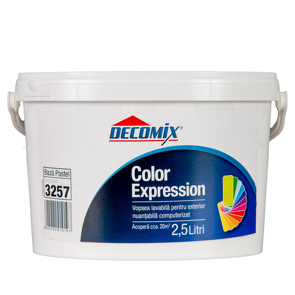 Vopsea lavabila exterior Decomix Color Expression, Baza Pastel, 2.5 l 2.5