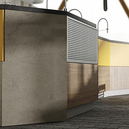Blat bucatarie Kronospan K205 RS, structurat, Beton negru, 4100 x 600 x 38 mm