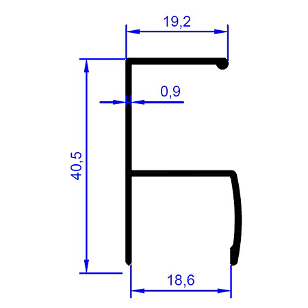 Profil aluminiu tip maner Y, aluminiu, negru mat, fara perie, 2.5 m Profil aluminiu tip maner Y, aluminiu, negru mat, fara perie, 2.5 m