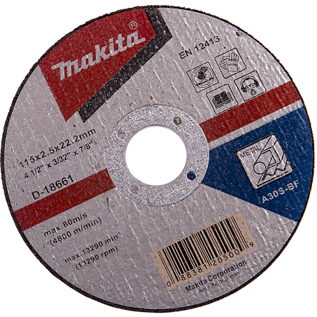 Disc debitare metal, Makita D-18677, 125 x 22.2 x 2,5 mm Disc debitare metal, Makita D-18677, 125 x 22.2 x 2,5 mm
