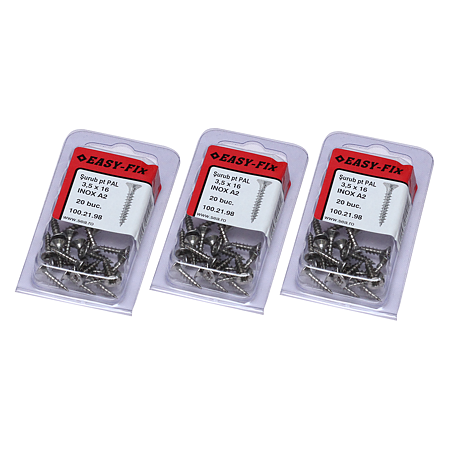 Set holsuruburi, cap inecat, inox, 3.5 x 16 mm, 20 bucati