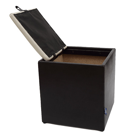 Taburet Box crem / wenge IP, 37 x 37 x 42 cm