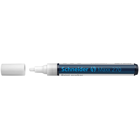 Marker permananet Schneider, varf rotund 3 mm, cu vopsea alba 270 Marker permananet Schneider, varf rotund 3 mm, cu vopsea alba 270