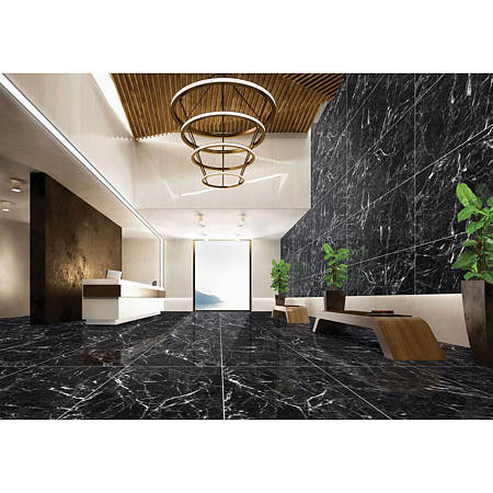 Gresie portelanata exterior/interior HG Black Emperador, rectificata, lucios, PEI III, negru, 60 x 120 cm