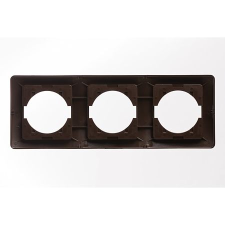 Rama Tem Ekonomik, 3 module, orizontala, pentru priza/intrerupator, maro