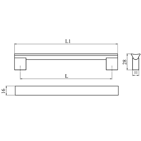 Maner AA627 224 mm, aluminiu mat