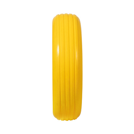 Roata carucior, poliuretan, cauciuc plin, galben, 250 mm