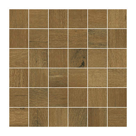 Mozaic ceramic Cesarom Pavimento, rectificat, portelanat, PEI III, mat, lemn, maro, 30 x 30 cm