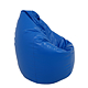 Fotoliu puf tip para Mara Depozitul de scaune, piele ecologica, albastru, 77 x 74 x 74 cm