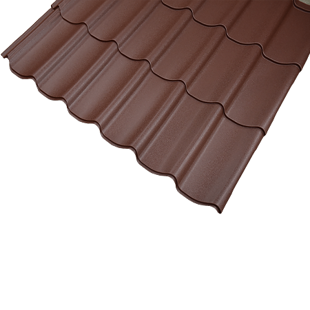 Tigla metalica, maro ciocolatiu, RAL 8017, mat, grosime 0.45 mm, 2.145 x 1.180 m