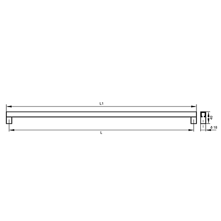 Maner AA388 580 mm, aluminiu mat