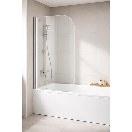 Paravan de cada pivotant Cersanit Easy New, sticla 5 mm, crom, 70 x 140 cm 