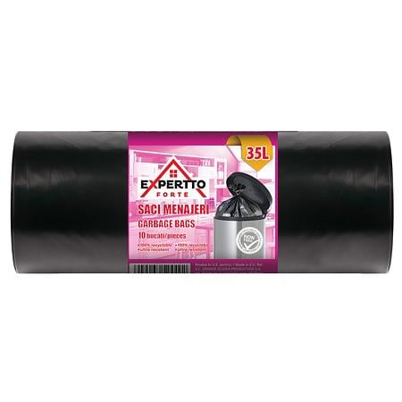 Saci menajeri Expertto, 35 l, negru, 10 bucati