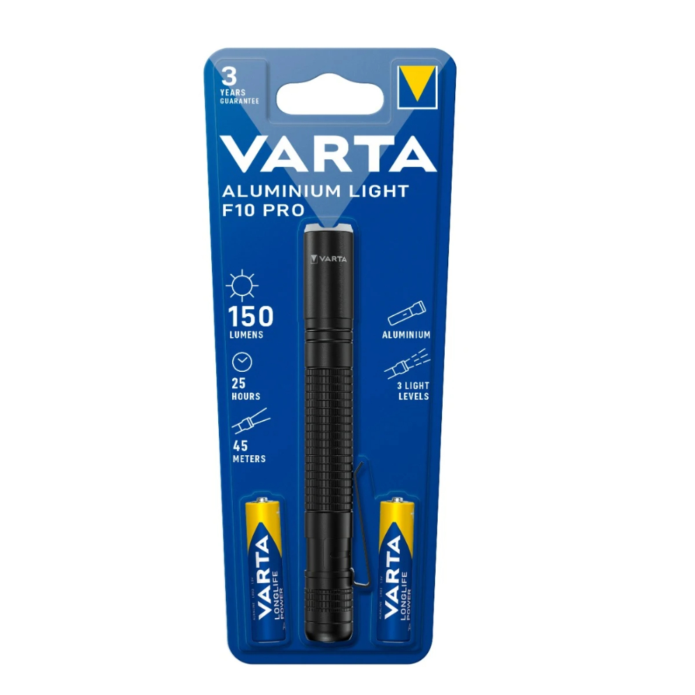 Lanterna LED Varta Aluminium Light F10 Pro, 150 lm,  3 moduri de iluminare