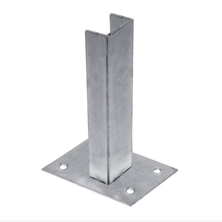 Flansa stalp gard, otel, gri, dreptunghiular, 60 x 40 mm