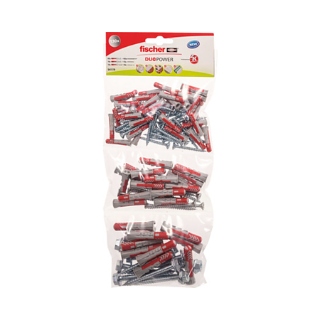Set dibluri universale Fischer Duopower, 6 x 30 mm, 8 x 40 mm, 10 x 50 mm, 65 bucati
