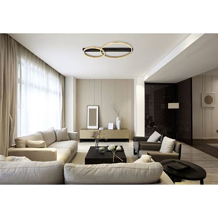 Plafoniera Globo Luffy, metal/plastic, LED 54 W, negru/auriu, 930 x 585 x 102 mm Plafoniera Globo Luffy, metal/plastic, LED 54 W, negru/auriu, 930 x 585 x 102 mm