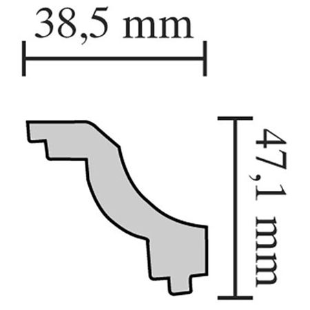 Bagheta decorativa Decosa ST45, alb, polistiren extrudat, 2 m Bagheta decorativa Decosa ST45, alb, polistiren extrudat, 2 m