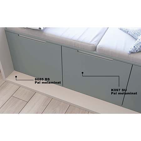 Pal melaminat Kronospan, Albastru amurg K097 SU, 2800 x 2070 x 18 mm