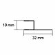 Profil banda LED pentru plinta ceramica LED.808.12.MKR2, aluminiu, incorporabil, mat, gri, 12 x 2700 mm