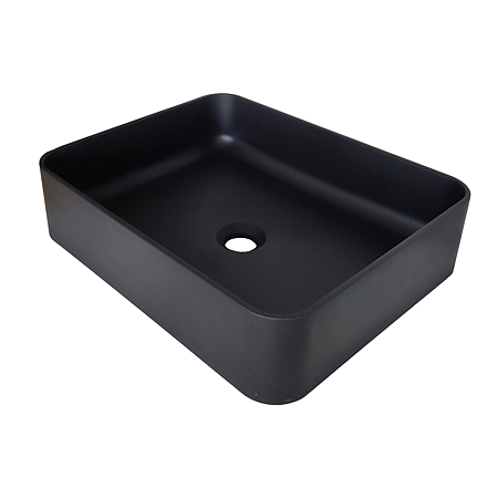 Lavoar dreptunghiular SanDonna Niva, compozit granit, negru, 50 x 40 x 13 cm