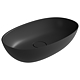 Lavoar oval Marmite WB 0539 600C, compozit mineral, antibacterian, montaj pe blat, fara preaplin, mat, negru, 600 x 360 x 150 mm