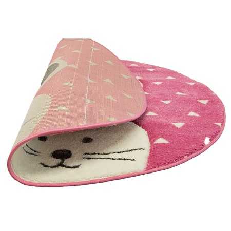   Covor copii Pastel Kids 52 RVR, polipropilena, rotund, roz/alb, 120 cm
