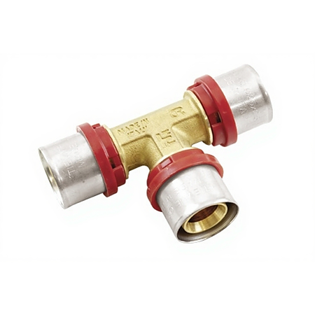 Teu redus presare multistrat Tiemme, filet interior, alama, Ø26-16-16 mm