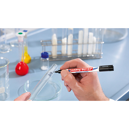 Marker permanent Edding 8015, pentru laborator, varf 0,75 mm, negru