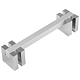 Maner aluminiu mat crom, FA 23608, cu terminatii cromate, 128 mm