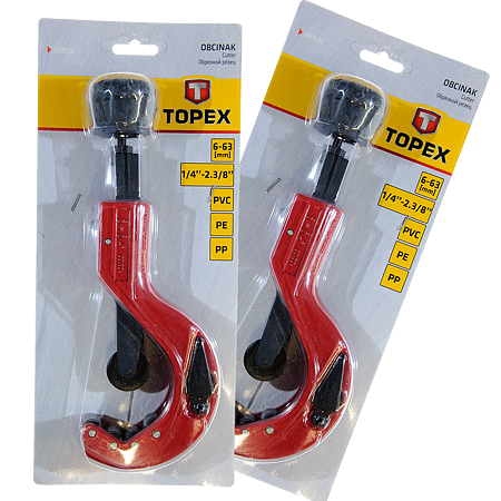 Cutter tevi din PVC/PP/PE, Topex 34D036, metal, rosu, 6-63 mm