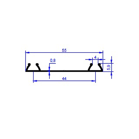 Profil de rulare ER4898, pentru sistem glisare PKL 1/2, 55 mm x 3 m, inox